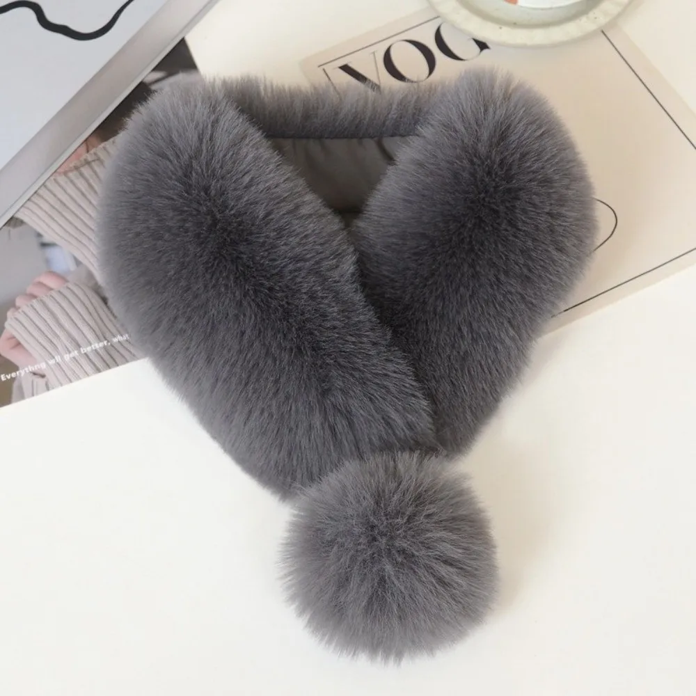 

Модный воротник из искусственного меха, утолщенный мягкий воротник с перекрестной шеей, теплая защита шеи, зимняя теплая шея, теплая и шаль