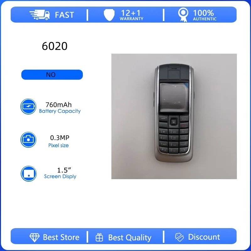 Оригинальный восстановленный мобильный телефон 6020 2G, разблокированный GSM 900/1800, с русской, арабской, ивритской клавиатурой, произведено в Финляндии