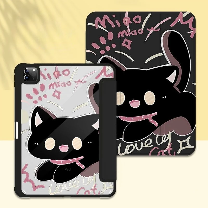 Cartoon Cat Case for IPad Pro 11in Air6 7 11th A16 Mini7 8.3in Shockproof Cover 9th 10.2 5th 6th 9.7 Air2 Air3 10.5 Acrylic Case