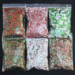 Net-50g Xmas Nail Glitter Christmas Tree Snowflake Flake Sequins DIY New Year Wedding Party Confetti Sequin Nail Art Paillettes