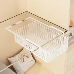 Hanging Pullout Drawer Basket,under Shelf Wire Basket,Hanging Storage Basket under Cabinet Storage Organizer for Home Closet