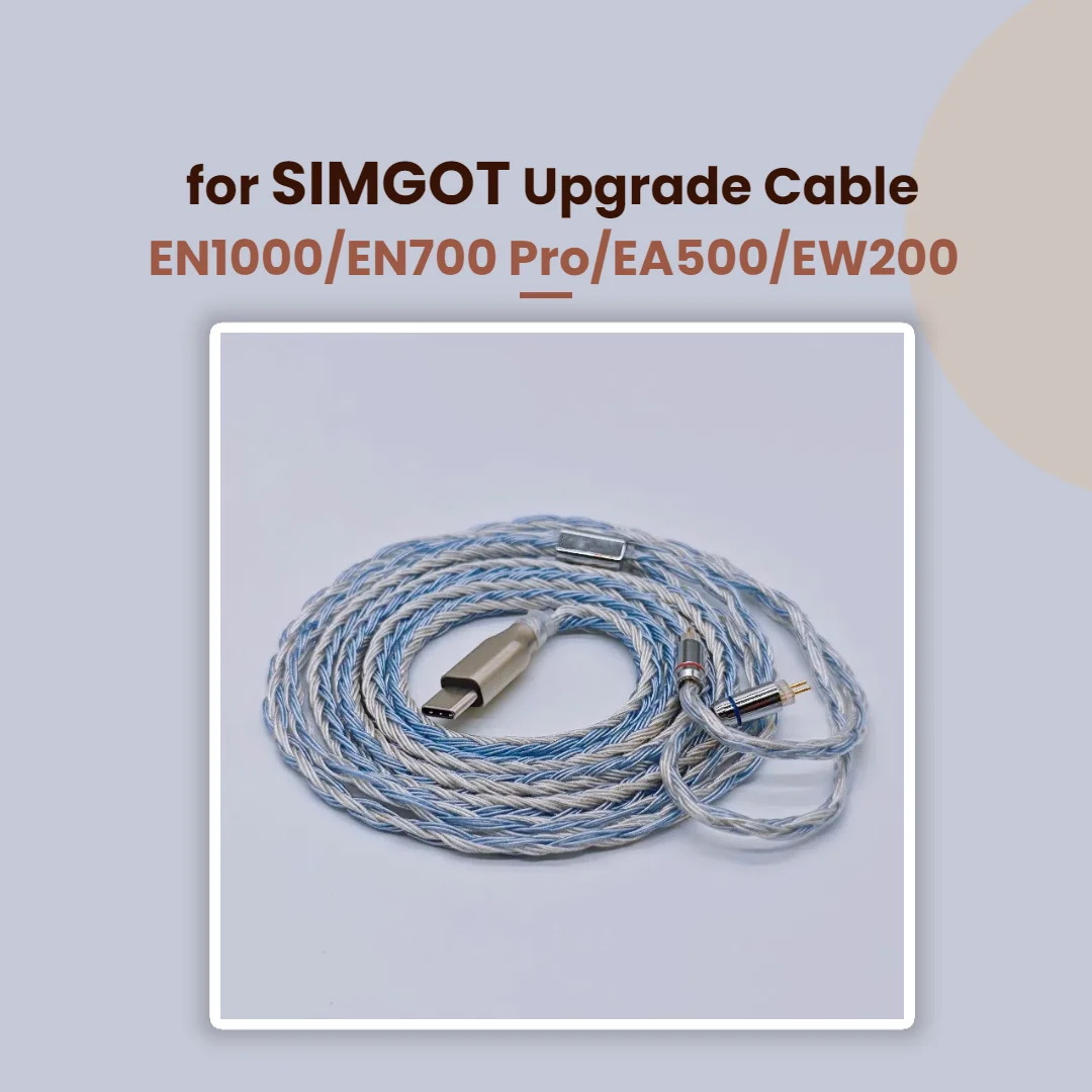 

Upgraded IEM Cable for SIMGOT Headphones 24 cores Plated with OCC Silver Type-C, Compatible with EN1000, EN700 Pro, EA500, EW200