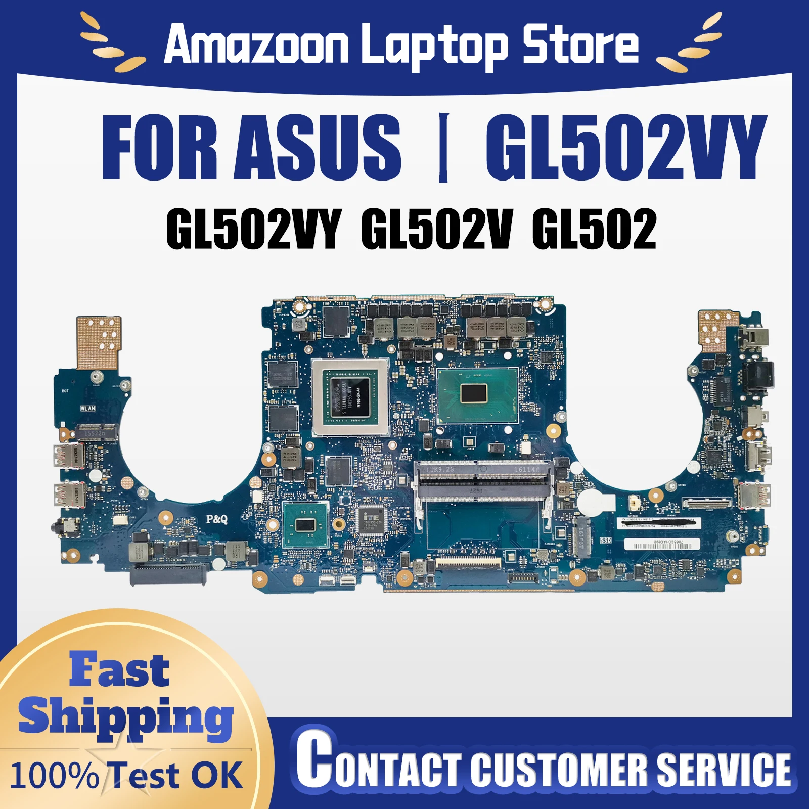 Laptop Motherboard For ASUS GL502VY GL502V GL502 Mainboard I7-6700HQ GTX980M-8G/4G Notebook Maintherboard DDR4