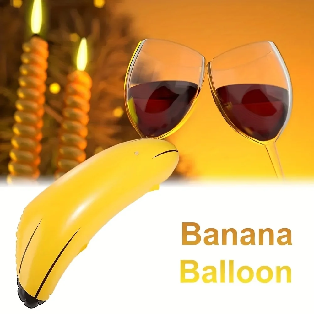 6-Piece Set Of Giant Inflatable Banana Balloons - Fruit Shaped Party Decoration Balloons, Suitable For Singles Bar Parties,