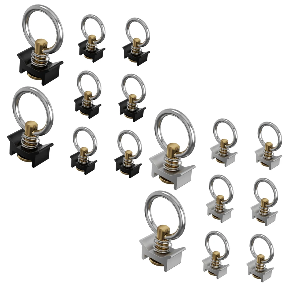 8x L-Track Single Stud Fitting O-Ring Tie Down Anchor for Airline Track Logistics Rail Cargo Management in Trailer Van Truck Bed