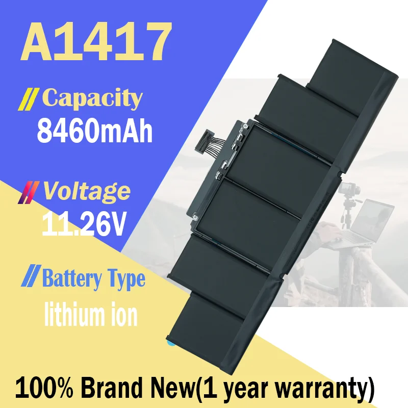 Batería para ordenador portátil A1417 para Apple Macbook Pro de 15 pulgadas A1398 (mediados de 2012 principios de 2013) Retina ME665LL/A ME664LL/A herramientas gratuitas
