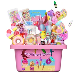 Sweet Treats Slime Kit Diy Foaming Glue Fake Water Slime Girl Bubble Set Crystal Mud Safety DIY Ice Cream Squishy Toy with Box