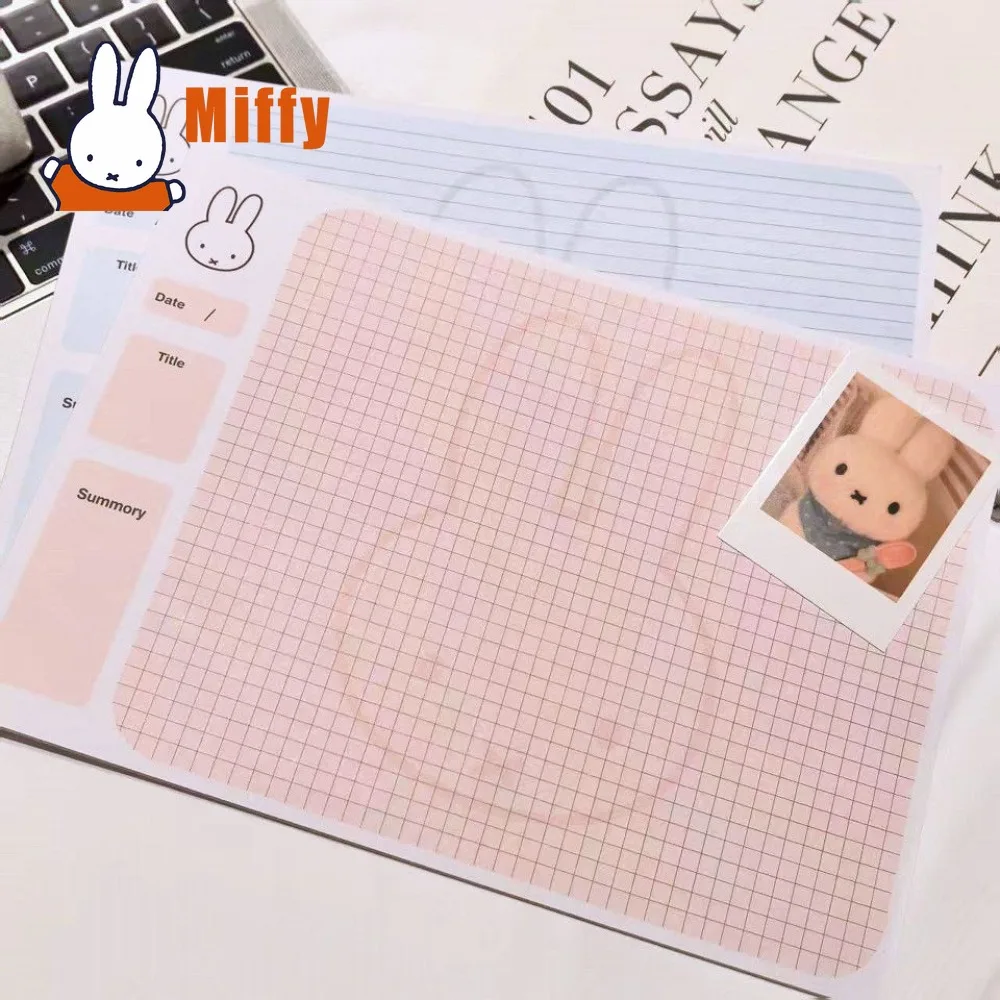 Kawaii Miffy Memo Pad Cute Rabbit Stationery Notebook Thick B5 Lined Grid Paper Aesthetic Student School Office Supply Gift - view 3