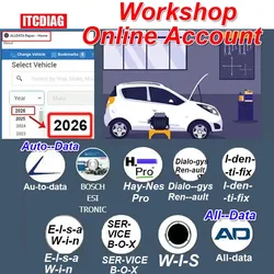 Cuenta en línea de reparación de taller por 2024 años, caja de servicio Win, inicio de sesión Web, uso para FCA, EE. UU., Alldata, AutoData, Haynes PRO, WIS