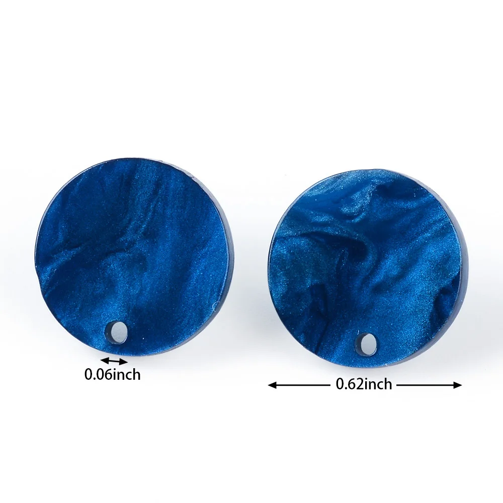 20PCS304 rigid needle mini earrings round dreamy cloud acrylic colored earlobes perforated jewelry wholesale DIY accessories