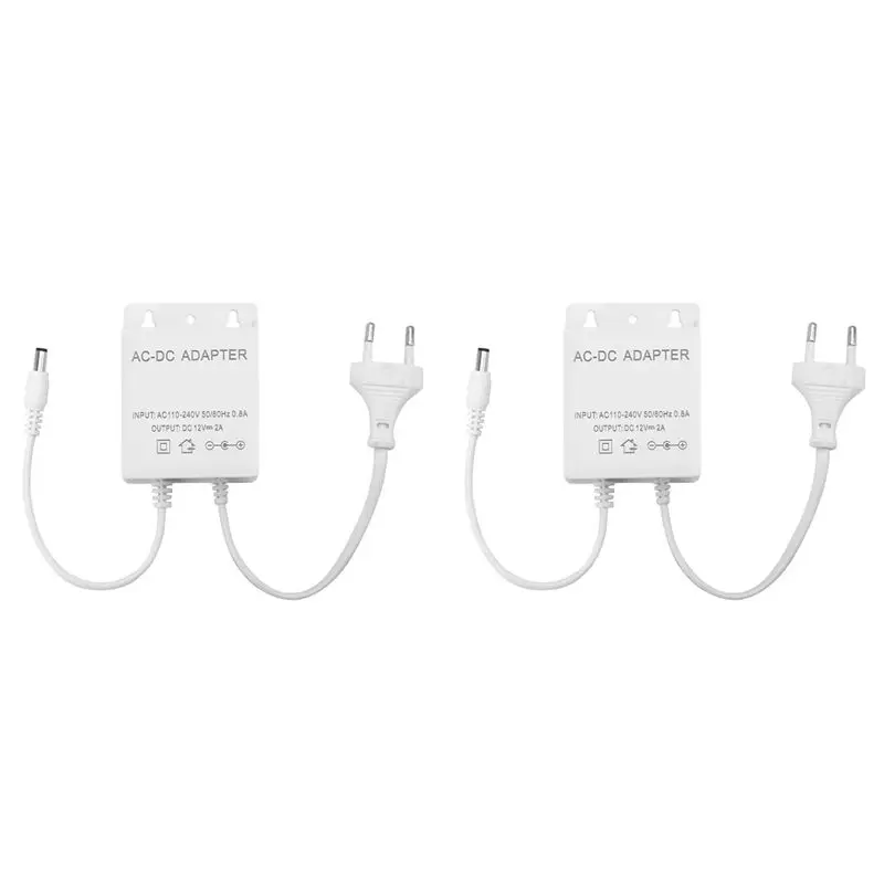 Круглосуточная доставка. 2X AC 110-240V вход, DC 12V выход, водонепроницаемый блок питания с вилкой EU для камер видеонаблюдения CCTV, AHD, аналоговых и IP-камер.