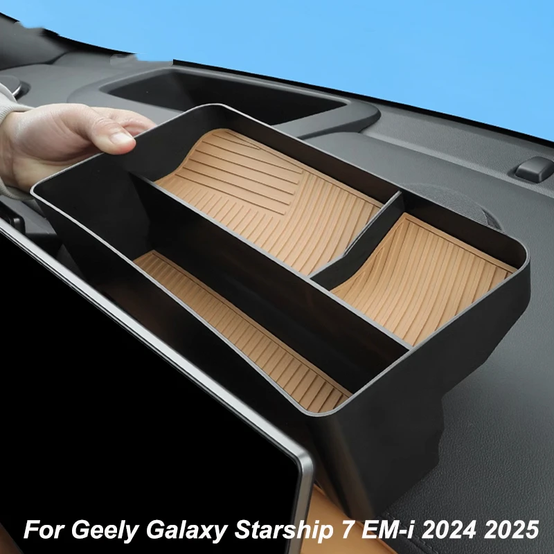For Geely Galaxy Starship 7 EM-i 2024 2025 Center Console Screen Storage Box Storage Rack Interior Modification Accessories