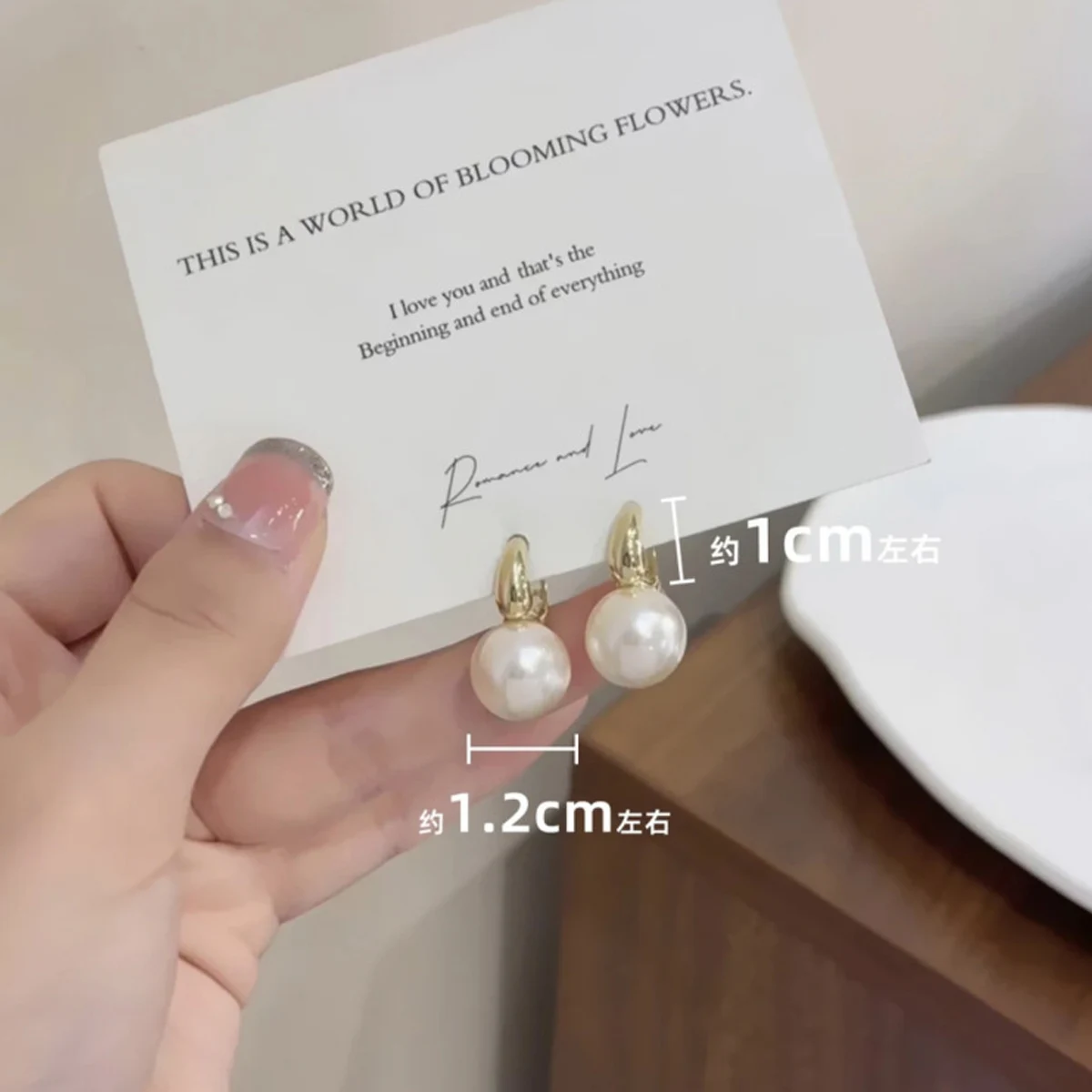 Gold Color Pearl Studs Hoop Earrings for Women Gold Color Eardrop Minimalist Hoops Wedding Fashion Jewelry Dropshipping