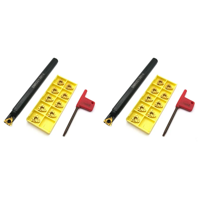 

BMBY-2Pc 1/2 Inch Lathe Threading Boring Bar With 20Pcs 16IR AG60 Internal Threading Carbide Turning Inserts And T15 Wrench