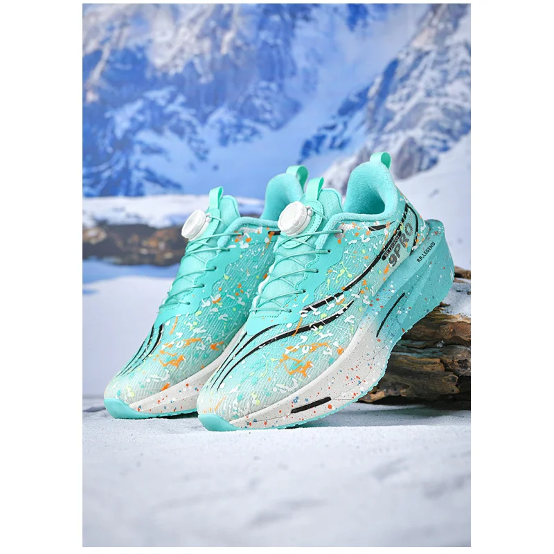 Parte superior de cuero impermeable, zapatos deportivos con forro polar para hombres, zapatos para correr ligeros con suela suave que absorben los golpes para invierno, studen