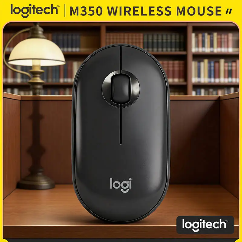 

Портативная офисная мышь Logitech M350 — ультратонкая, бесшумные нажатия, Bluetooth и USB, 1000 DPI, совместима с Chromebook и macOS