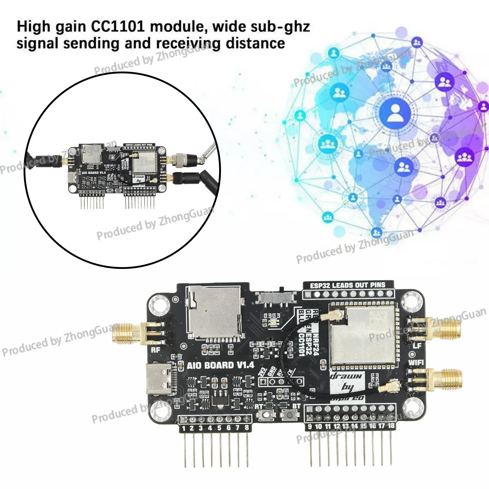 Wifi Three-in-one Expansion Board NRF24 + ESP32 Multi-function Expansion Module