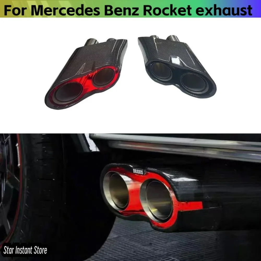 Rocket Car Exhaust Tip for Mercedes Benz G-Class W463 W464 G63 G500 High Quality Carbon Exhaust Pipe Muffler Tailpipe