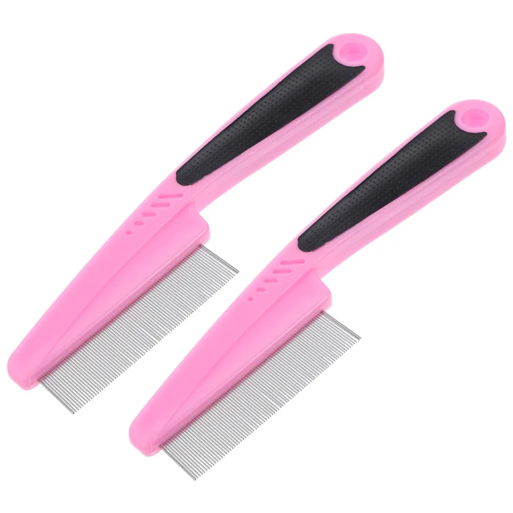 2Pcs Rust Proof Stainless Steel Fine Tooth Comb for Scalp Exfoliation Dandruff Control Hair Smoothing Styling Metal Hair Comb