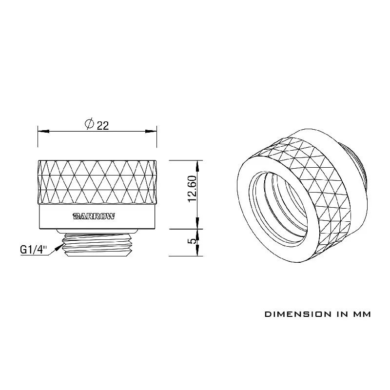 بارو انبهار G1/4 "سبليت السائل تركيبات OD14MM الصلب أنبوب محول اليد تويست 10X14MM ، 12X14MM جامدة الأنابيب موصل ، TDKN-T14