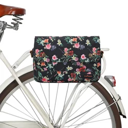 Tourbon Retro Bicycle Rear Rack Pannier Bike Front Handlebar Bag Bicycle Top Tube Pack Canvas Flower & Black Cycling Accessories