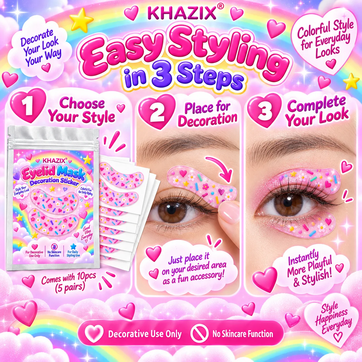 10pcs Eyelid Decoration Sticke - Face Moisturizer review and price