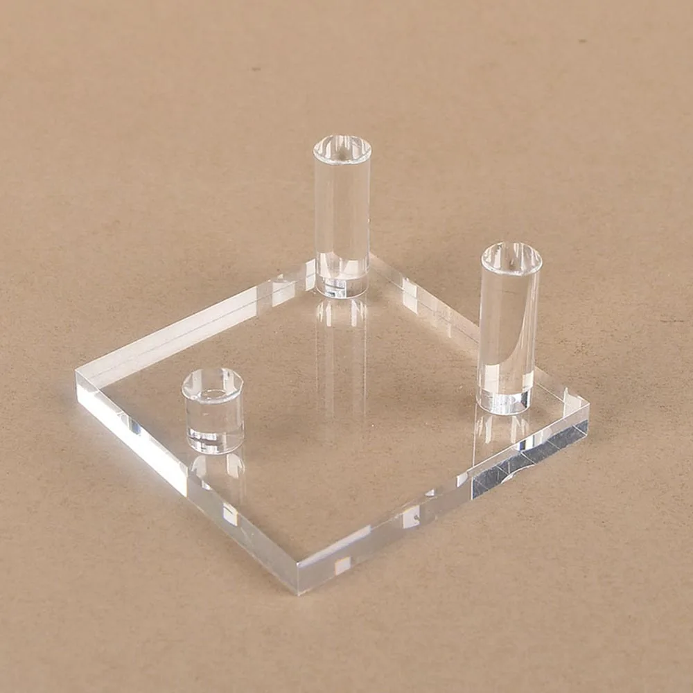 Clear Acrylic Three-Prong Crystal Sphere Stand Holder Peg Display Base for Mineral Specimen Crystal Pillars Decor