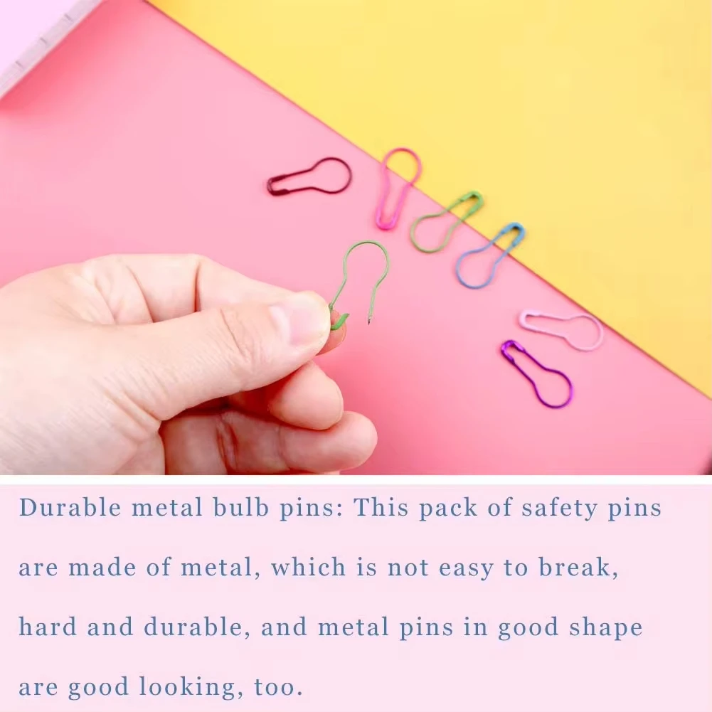 320Pcs Colorful Metal Knitting Pins Stitch Markers Pear Shape Safety Pins for Sewing Clothing DIY Craft With Storage Box