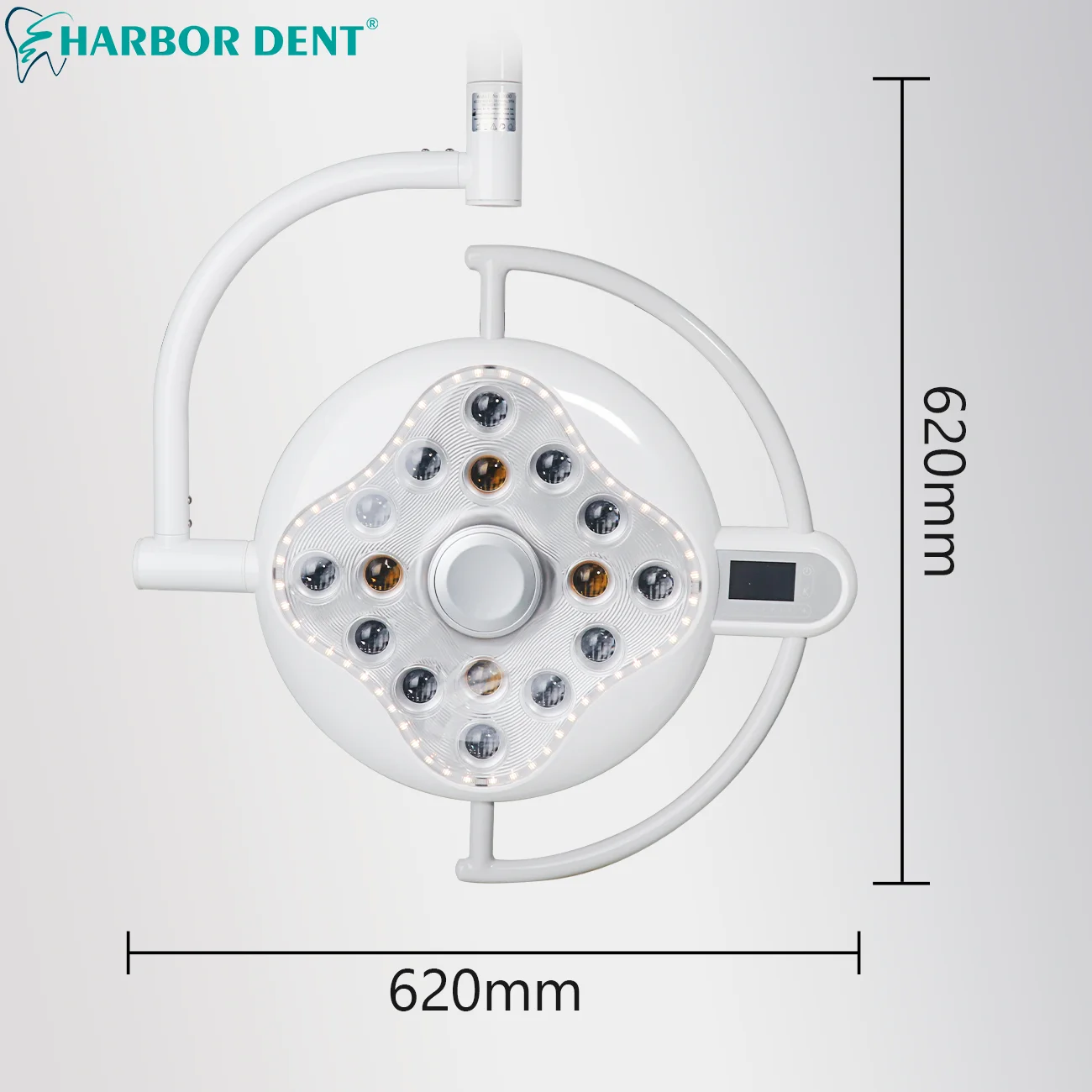 Luce orale dentale a 16 led con braccio della lampada per poltrona operatoria odontoiatrica faretto a infrarossi induttivo luce di colore bianco/giallo