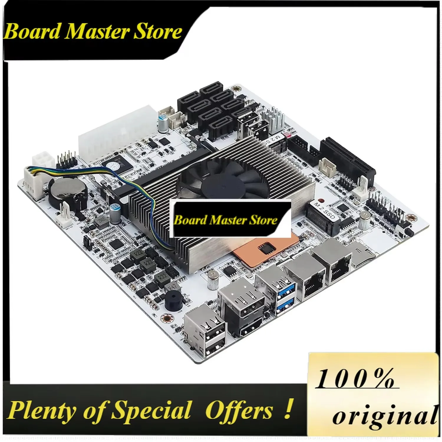 BoMaSNas Motherboard 8 Bay Core I5 8265u 4c/8t, Mini Itx Pc Mainboard White M11, 2 X Nvme Pcie3.0 , Dual 2.5gbe I226v Lan,