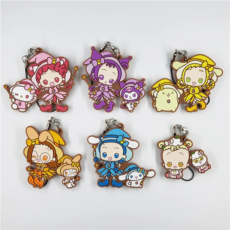 

Magical DoReMi Harukaze Poppu Segawa Onpu Makihatayama Hana Fujiwara Hazuki Action Figure Rubber Ornaments Phone Charms