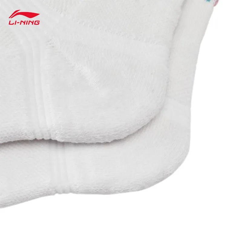 جوارب نسائية من سلسلة كرة الريشة من LI-NING جوارب متوسطة الأنبوبة ماصة للعرق جوارب مريحة وناعمة AWSU072