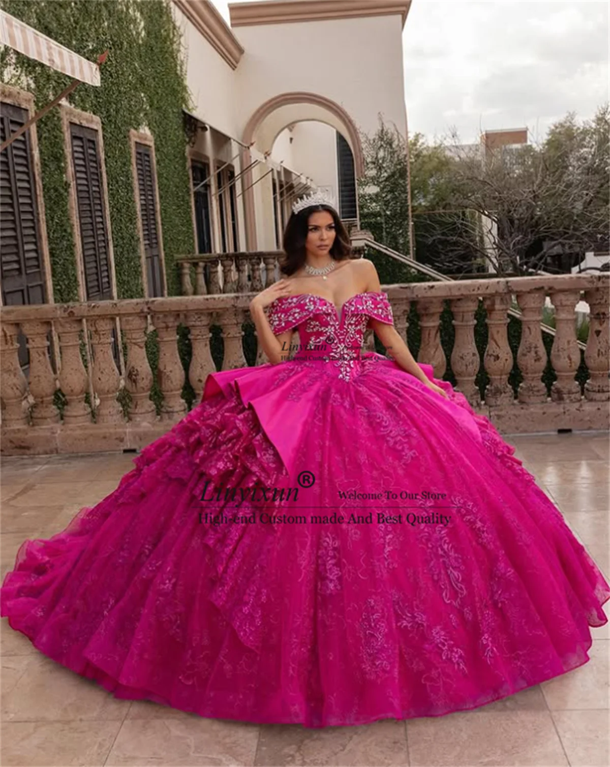 

Кружевное платье Quinceanera с аппликацией принцессы, расшитое бисером, бальное платье с открытыми плечами, Vestido De 15 Anos, милые мексиканские платья по индивидуальному заказу