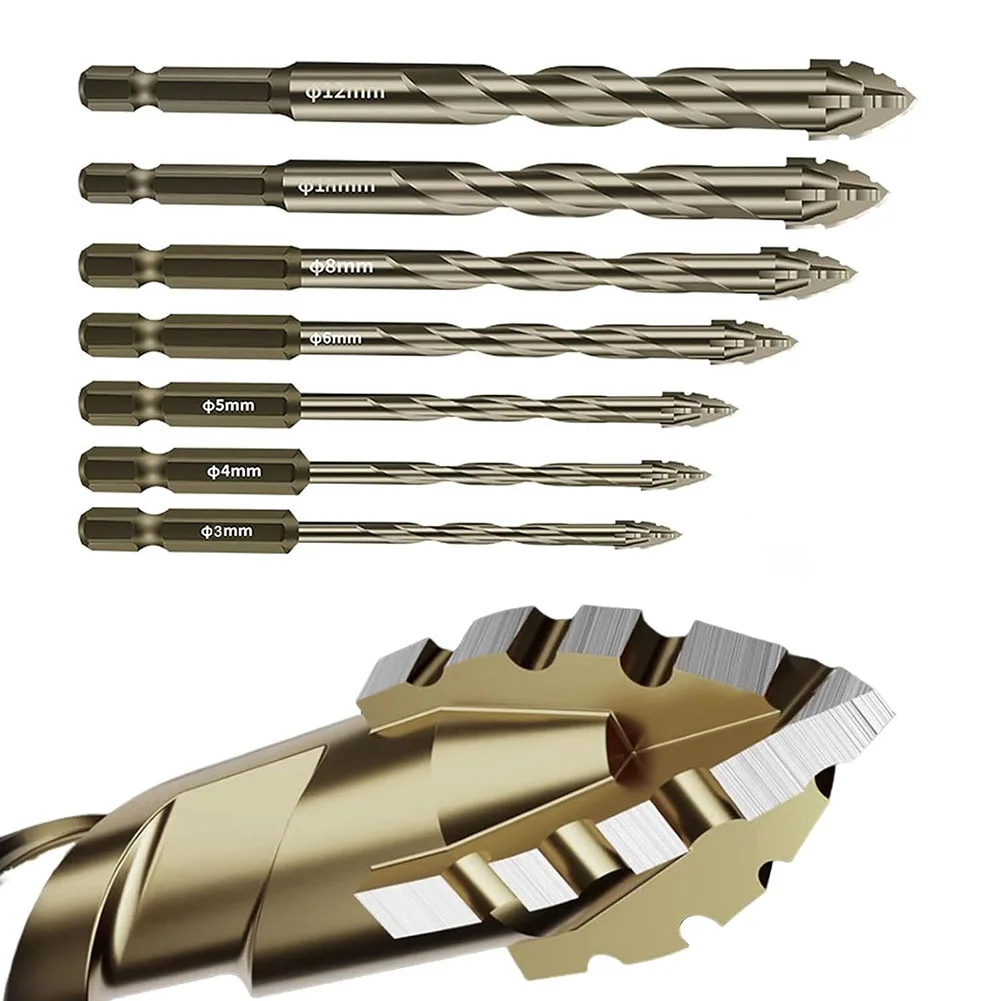 

Carbide Drill Bit Set 4 Flute Drill Bit DIY Projects 14 Inch Hex Shank For Power Tools Attractive Rust-resistant Finish