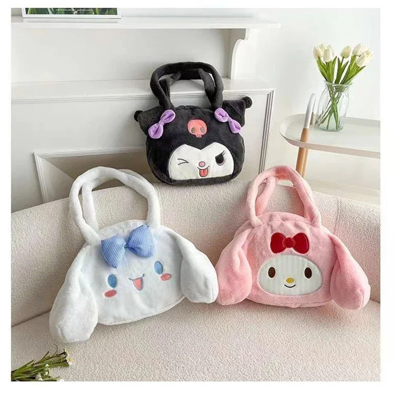 

Sanrio My Melody Plush Backpack Cinnamoroll Kuromi Kawaii Sweet Cute Girl Heart Large Capacity Shoulders Bag Kid Christmas Gift