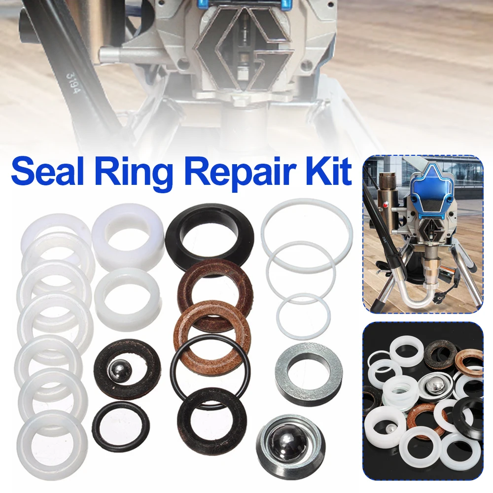 23pcs Paint Sprayer Seal Ring Repair Kit 13mm-29mm  For Graco 390 395 490 495 595 For Paint Sprayer O Rings Gasket Repair Set