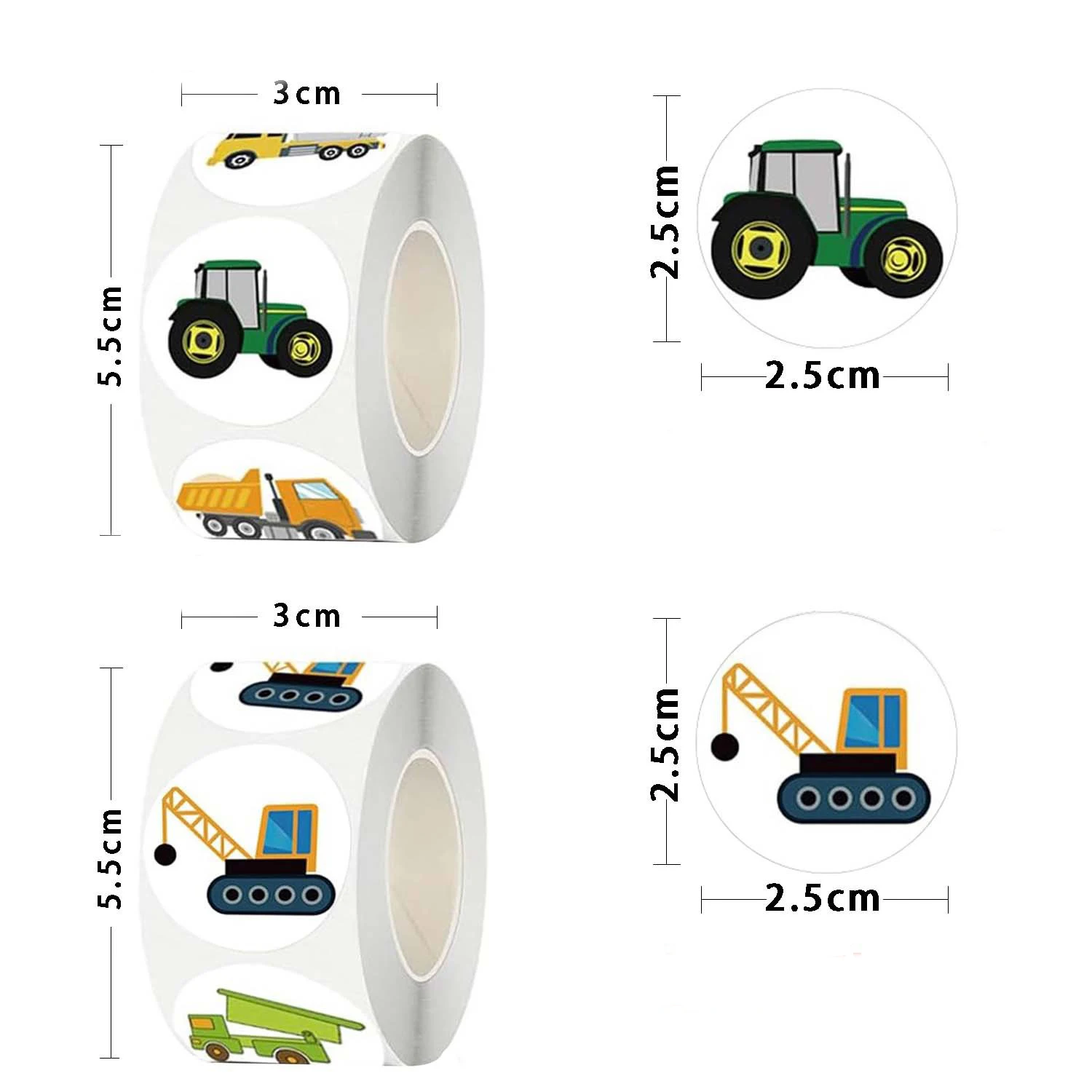 500 Pcs Truck Cartransportation Stickers for Kids Boys Construction Stickers for Toddler Teens Art Toys for Crafts with Car