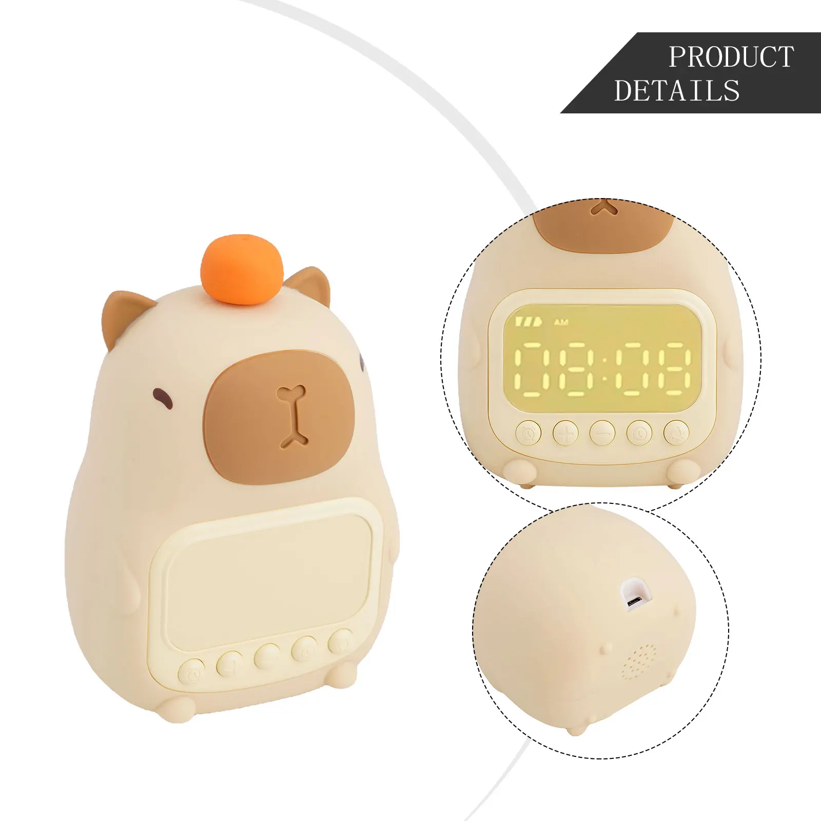 LED Clock Cute Always-On Display Built-In LED Night Light, Providing A Gentle Always-On Display Built-In LED Night Light