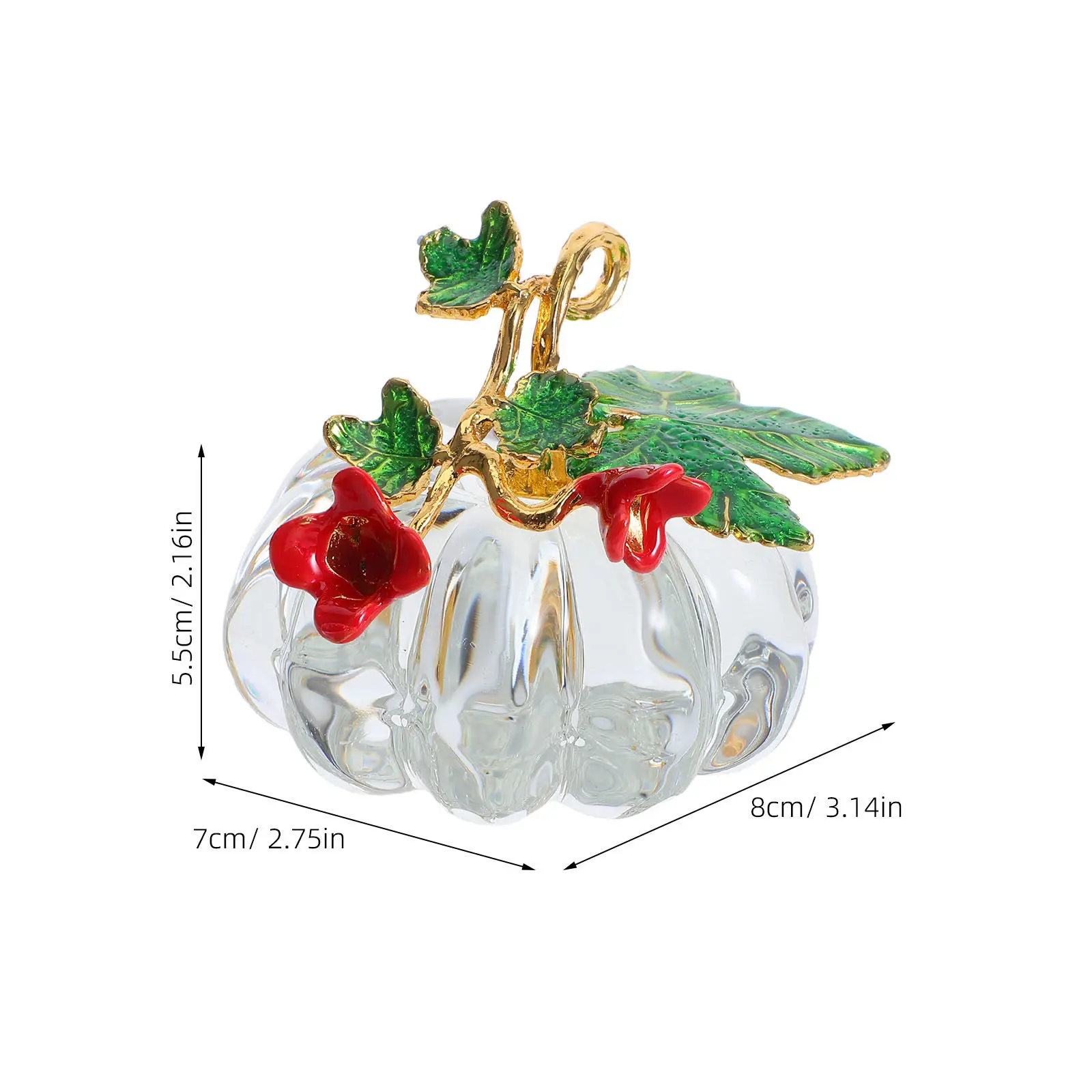 Glass Pumpkin Fall Decor Crystal Mini Thanksgiving Table Decoration Indoor Seasonal Elegant Light Reflective Ornament