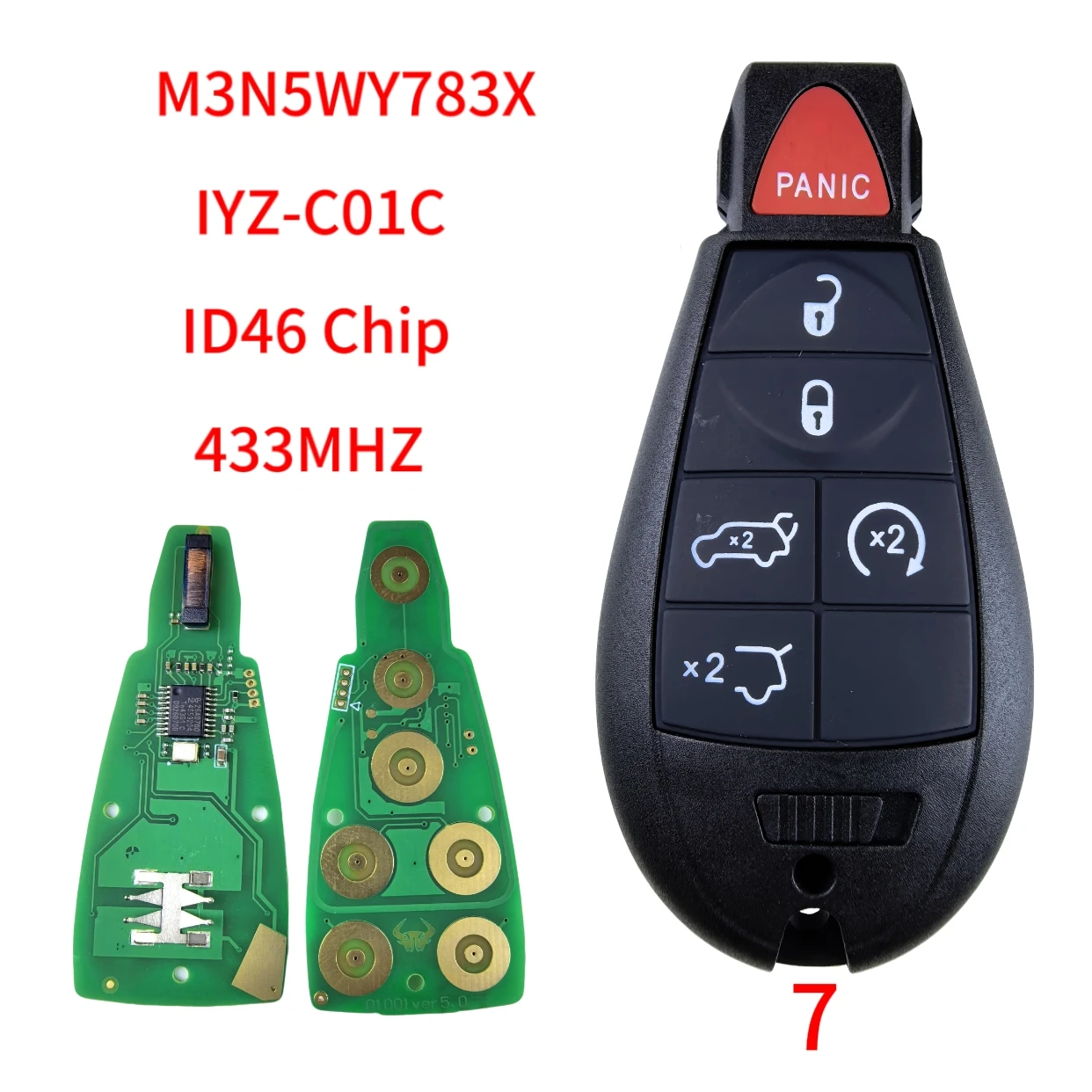 Jingxin 433Mhz 7941-Chip Fernbedienung Autoschlüssel M3N5WY783X für Chrysler Town & Country, für Jeep Grand Cherokee, für Dodge Caravan Journey – Detail 16