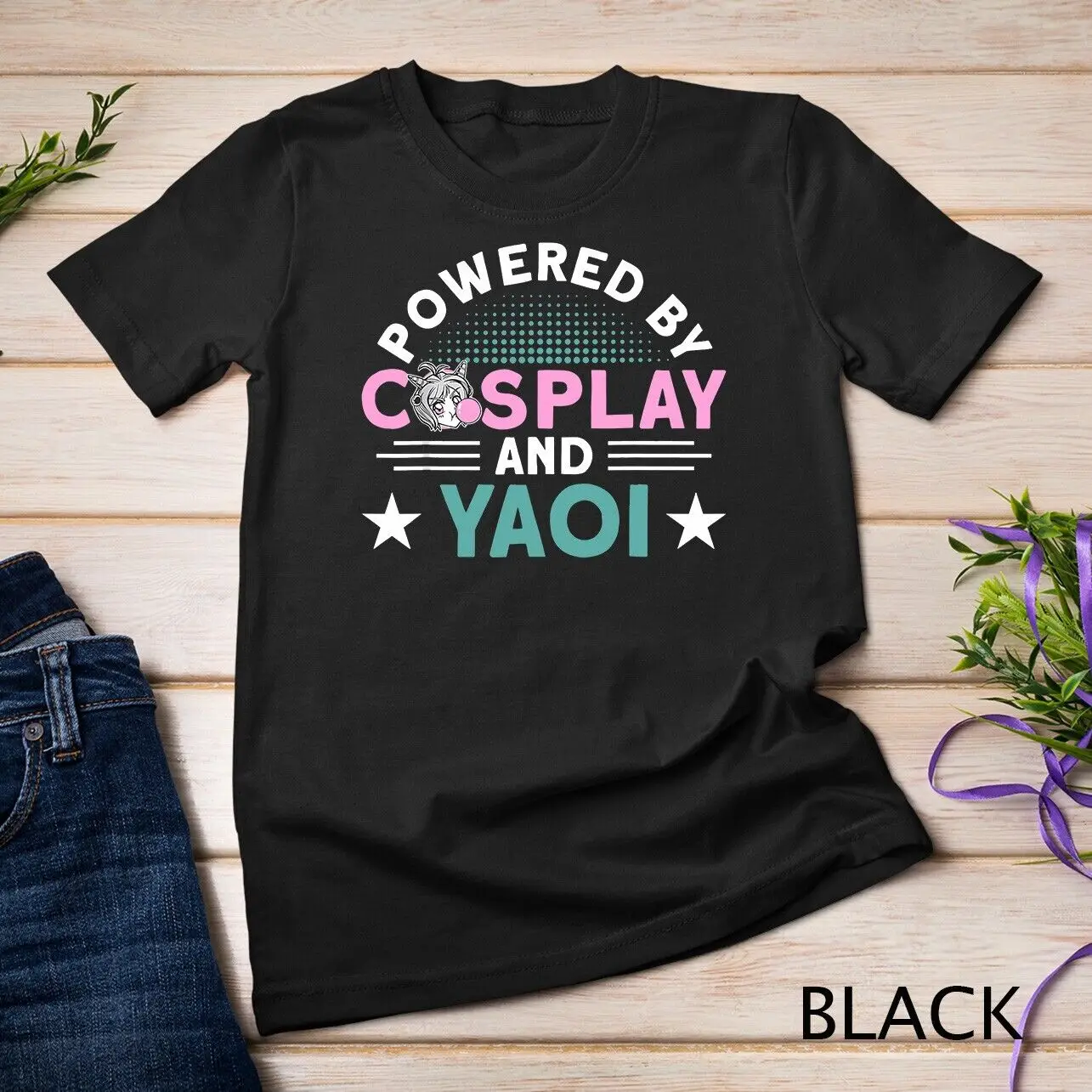 Powered By Cosplay And Yaoi Yaoi Femboy T-Shirt Unisex T-shirt