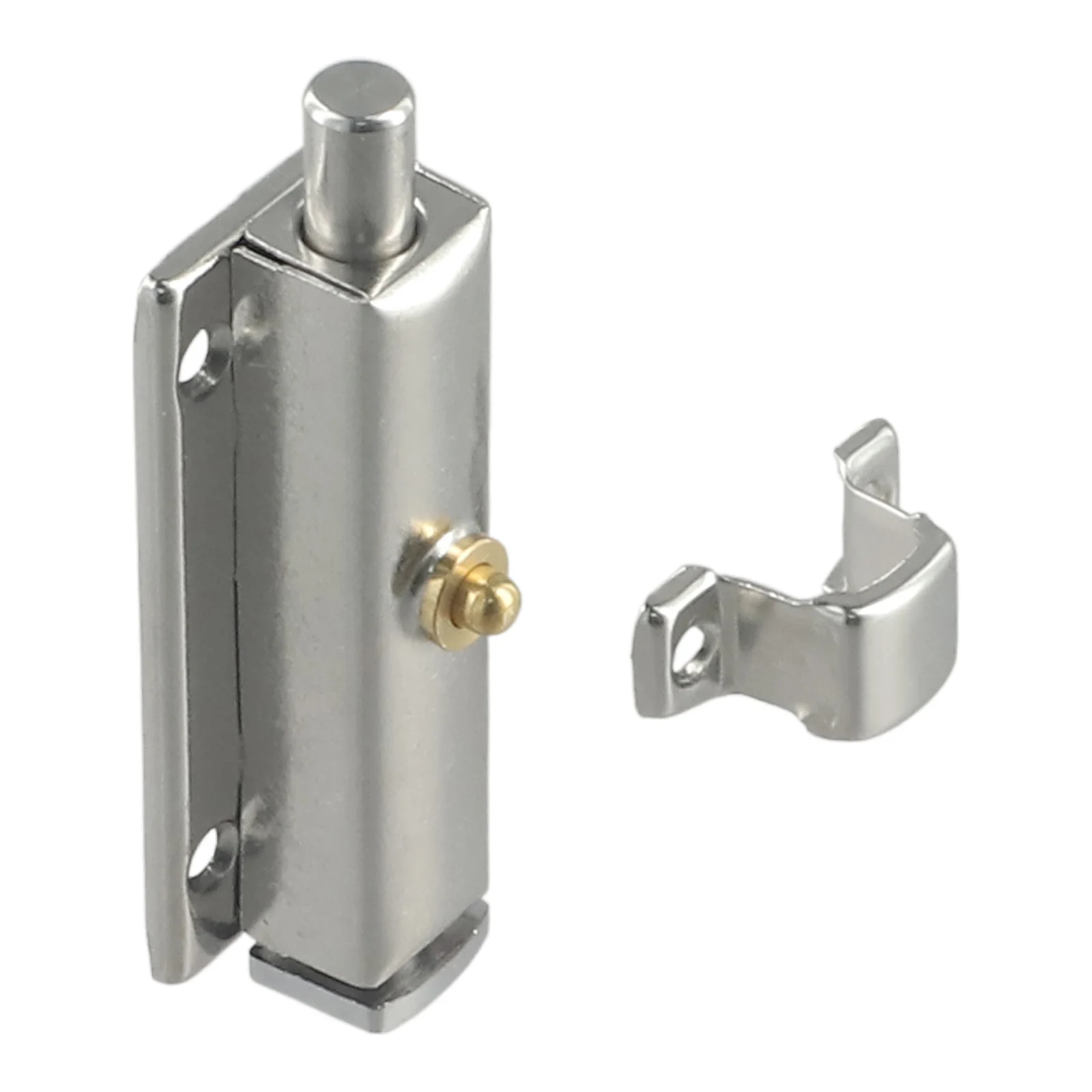 1Pc Self-elastic Latch Button Door Latch 201 Stainless Steel 3/4/6 Inch Auto-unfold Button Home Decor For Small Closet