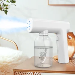 300ml Handheld Electric Atomizer Spray Nano UV Lamp Disinfection Gun Office Living Room Portable USB Charging Household Sprayer
