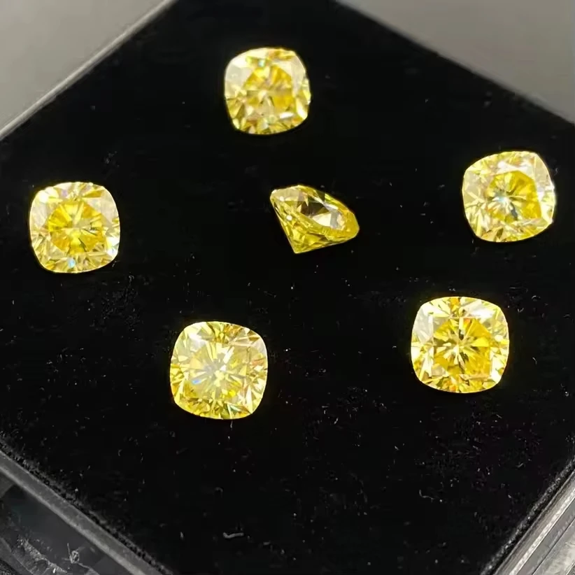 0,5-20ct diamante moissanita amarillo limón VVS1 claridad al por mayor redondo/ovalado/pera/radiante/esmeralda/corazón/princesa