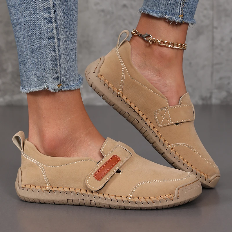 TOPHQWS Handmade Leather Women Shoes Casual Comfortable Slip on Loafers Luxury Brand Designer Flats Vintage Women's Moccasins