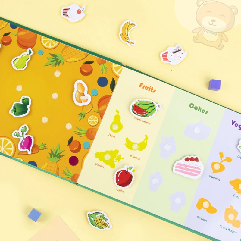 Montessori Velcro Quiet Book My First Busy Book Animal Fruit Numbers Matching Game DIY Puzzle Educational Toys For Kids Children