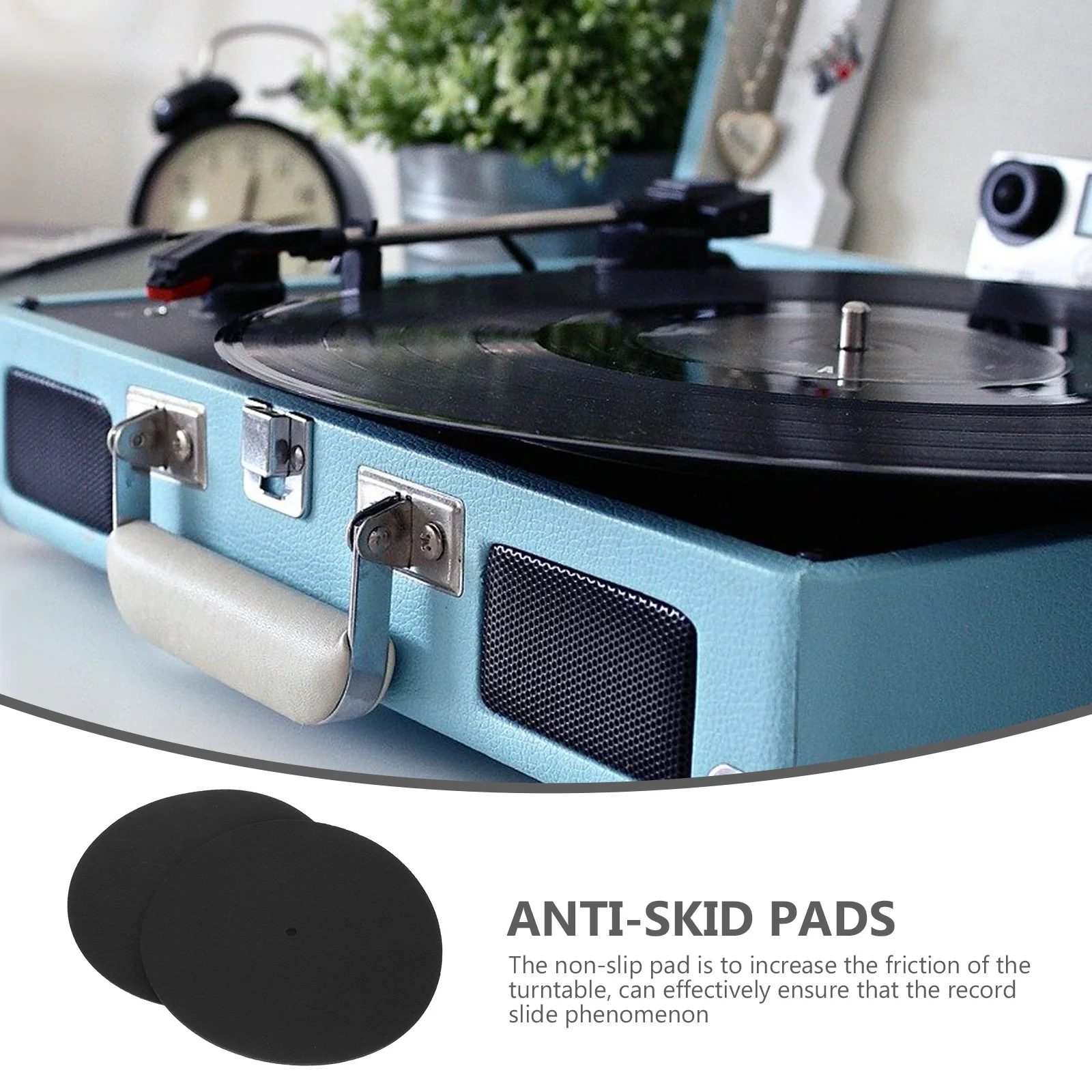 

2Pcs Record Protective Mat Vinyl Turntable Pad Anti Vibration Non Slip Disc Mat for Home Disc Players Accessories