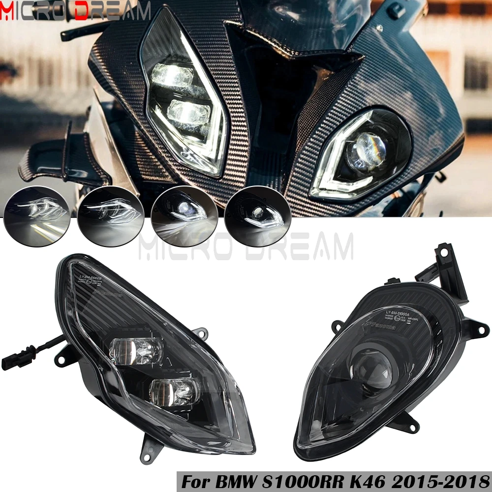 For BMW S1000RR K46 2015 2016 2017 2018 Motorcycle Headlight LED High Low DRL Light Assembly E24 Headlamp S1000RR Front Lamps