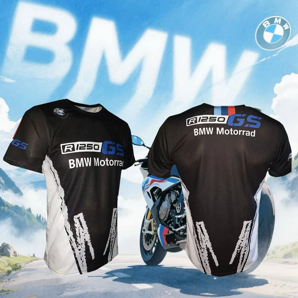 

2025 Summer BMW R1250 Motorcycle Men's Quick Dry T-Shirt Cycling Suit Racing Suit New Short Sleeve Casual Breathable Fashion Y2K