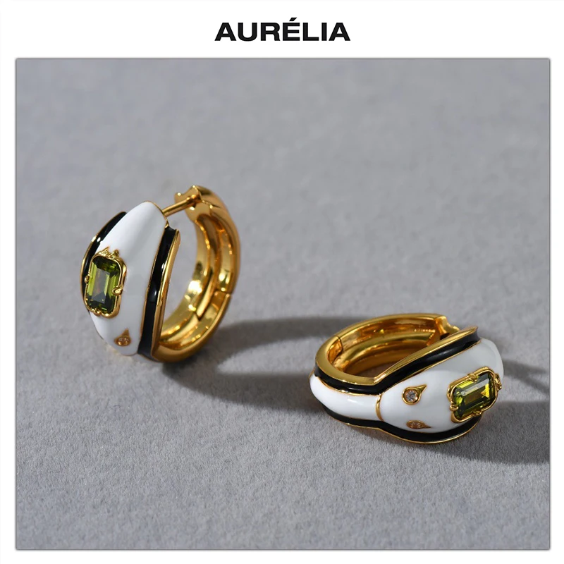 

2025 New Fashion Design Brass Plated 18K Gold Zircon Drop Glaze Earring Woman Charm European Jewelry Accessories